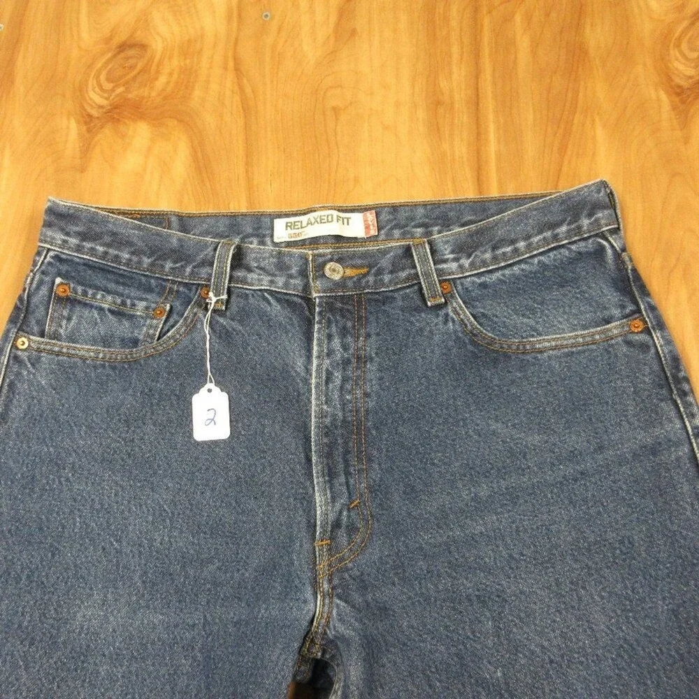 LEVI'S 550 Relaxed Fit Jeans Mens Sz 36x36 Slightly Baggy Non-Stretch Blue Denim